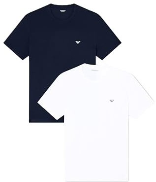 Emporio Armani T-Shirt Girocollo da Uomo Endurance, Confezione da 2, Blu, XL, vestibilità Regolare, Blu, XL