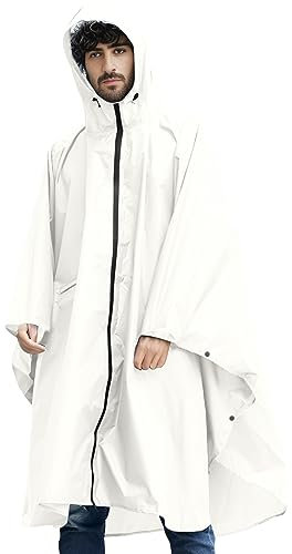Regenponcho Festival Fahrradponcho Damen Wasserdicht Regenjacke Fahrrad Windbreaker Poncho Herren Regencape Regen Bunt Regenmantel Lang Atmungsaktiv Regenoverall Rainlegs