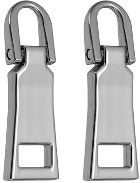 sourcing map 2Pcs Zipper Pull Replacement, Detachable Metal Zipper Handle Mend Fixer Tab Repair for Luggage Suitcase Backpack Jacket Bags Boots Coat, Gunmetal Black