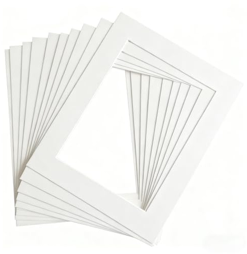 xzhouhe 10 Pièces Passe-Partout A4 Blanc Cadre Photo Carton 21x29.7 cm(Intérieures:15x20 cm) Passe Partout Carré pour l'encadrement Photos, Affiches, Impressions d'art