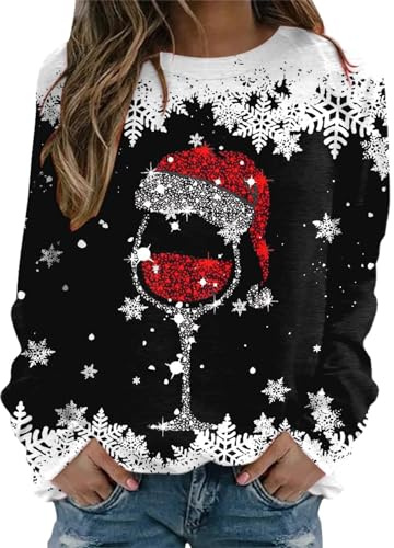Genérico Jersey Navideño Mujer Invierno Divertido Suéter Navideño Estampado Novedad Sweater Rojo, Regalos Navidad