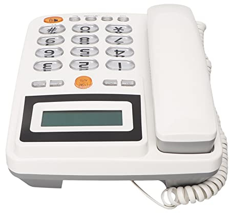 Aumotop Fast Telefon med Sladd Nummerpresentation Förstärkt HD för Seniorer, Telefon med Stor Knapp åskskyddsdesign, Premium ABS-material