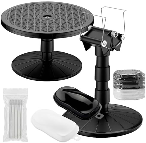 Wiltec Set per aerografo con piatto girevole, 20 spazzole per la pulizia e 30 modelli di pellicole Speedshapes