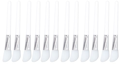 12 Pezzi Pennello Maschera Viso in Silicone, Applicatore Maschera Fango Faciale, Spazzola per Maschere Fai Te, Igienico e Riutilizzabile per Uso Domestico
