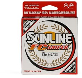 Sunline Super FC Sniper Fluorocarbon Fishing Line, 8 Pound 200 Yards, Natural Clear
