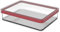 Rotho Loft rechteckige Vorratsdose 1l mit Deckel und Dichtung, Kunststoff (SAN) BPA-frei, transparent/rot, 1l (20.0 x 15.0 x 4.8 cm)