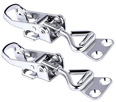 2Pcs 316 Stainless Steel Toggle Latch Clamp Marine Cabinet Boxes Lever Handle Toggle Catch Latch Lock Clamp Hasp Hold up to 330lbs