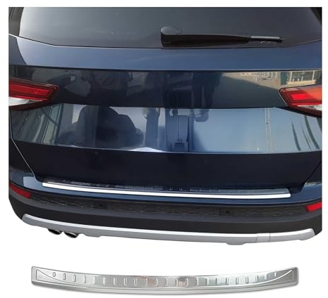 Protection Seuil de Pare-Chocs arrière - Compatible avec Seat Ateca 2016-2022 - Couverture de Seuil de Coffre - Bande Seuil de Chargement - Style élégant - en Acier INOX Chromé