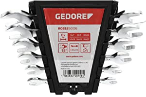 GEDORE red Doppelmaulschlüssel Satz, Set 6-teilig, SW 6-17 mm, metrisch, kurz, Schraubenschlüssel Set, R05125006