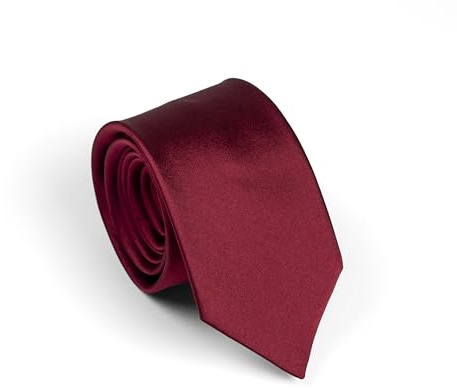 Remo Sartori - Cravatta Donna Stretta Slim in Seta Tinta Unita, Larghezza cm 5.5, Made in Italy (Bordeaux)