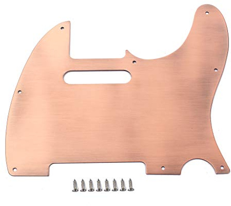 Alnicov Gitarr Pickguard, 8 hål tele metall gitarr pickguard aluminium skrapplatta för USA/mexikansk fender telecaster tele TL stil gitarr brons