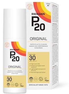 RIEMANN P20 Original SPF30 Spray 100ml Advanced Sunscreen Protection, High Performance Triple Protection + Sweat Resistance, Durable Protects up to 10 Hours, Very Water Resistant, High UVA Protection
