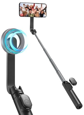 Spigen Palo Selfie Wondersnap MagFit Compatible con MagSafe, [Fuerza magnética 27N] [Compacto y liviano] para iPhone, Samsung Galaxy, Google Pixel, Xiaomi - Negro