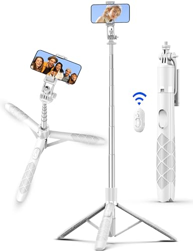 179CM Handy Stativ, Aluminium Selfie Stick Mit Fernbedienung, Erweiterbarer All-in-1 Handyhalter für iPhone/Android/Kamera, Smartphone & Kamera Stative