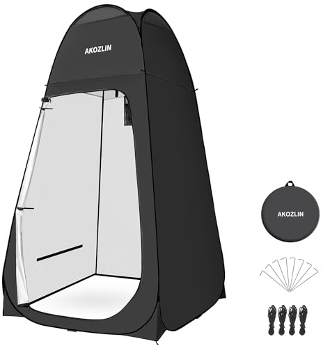AKOZLIN Portable Pop Up Shower Tent Instant Privacy Dressing Changing Outdoor Shower Room Camp Toilet Tent 74.8 High, Black