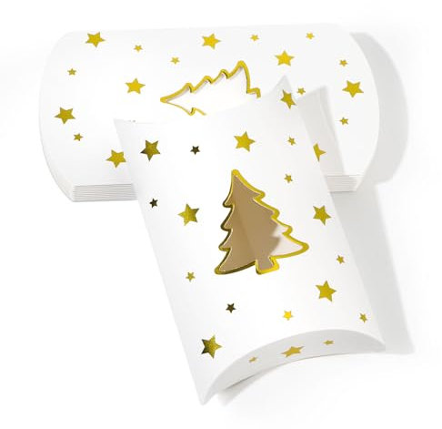 30 Stück Weihnachten Geschenkbox Klein, Weihnachtsbaum Keksschachtel Pralinenschachtel Schachtel Geschenkkarton Papier Faltschachtel Geschenkschachtel für Weihnachten Geschenk Dekoration