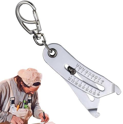 Qxiao Tragbares präzises Gewindegrößenprüfer, Schlüsselanhänger, Mutter- und Bolzengewindegrößen-Überprüfungswerkzeug, Zoll- und metrisches Gewindelehre, Werkzeug für schnelle und präzise Messung