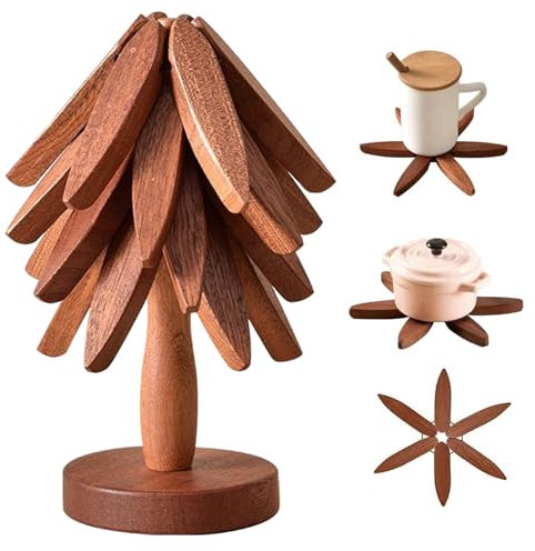 Supporto per piatti caldi, set di 3 supporti per piatti caldi a forma di albero, perfetta decorazione della cucina e protezione antiscottatura per pentole calde, padelle, ciotole