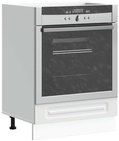 Homgoday Herdumbauschrank Küchenschrank Ofenschrank Backofenschrank Herdschrank mit viel Stauraum, Küchenzeile Küchenmöbel Kalmar Weiß Holzwerkstoff