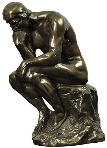 Handgefertigte Bronze-Denker-Statue – Art-Deco-Skulptur für Zuhause, Büro, Café und Arbeitszimmer – inspiriert von Auguste Rodin
