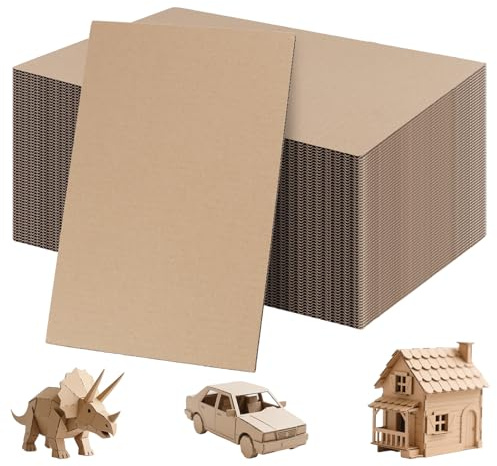 MUKCHAP 60-pack rektangulära korrugerade kartongark 30 cm x 20 cm x 3 mm, 3 lager tjocka kartonginlägg för förpackning, frakt och hantverk