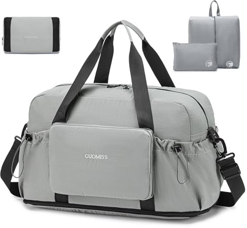 SPAHER 50L Expanderbar Handbagage Resväska 55x40x23 Lufthansa Wizzair Stor Vikbar Duffelväska Flygplan Undersäte Kabinväska Overnight Dam Herr Sportväska Gymväska Weekendväs med Sminkväska