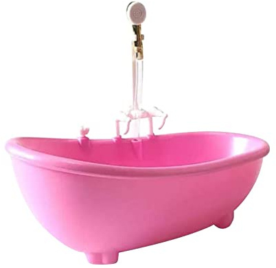 HGZLQKD 1:6 Scale Dollhouse Bathtub Dollhouse Bathroom Bathtub Miniature Dollhouse Kids Pretend Toys for Kids Children, Pink