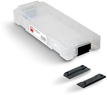 TOX sorteringsbox L-BOXX Micro för skruvar och pluggar, individuellt anpassningsbar + fästklämma L-BOXX Fix Clip (2 st. i påse) för säker fastsättning på arbetsbänk, vägg m.m., 094909142