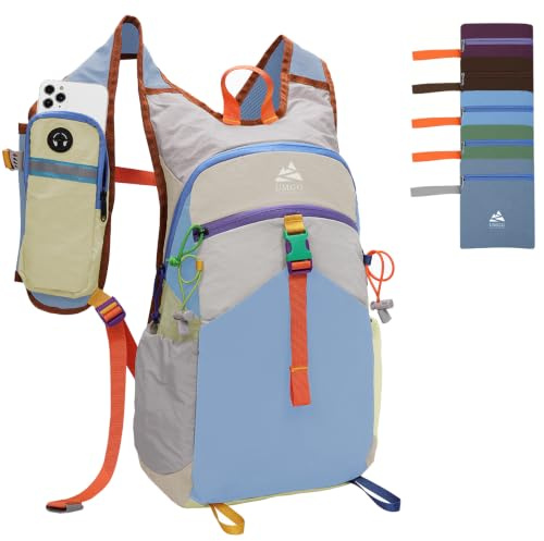 UtiaMiaoGonGo Small Hiking Backpack Travel Daypack 15L Colorful Lightweight Packable Foldable Casual Backpack for Women Men