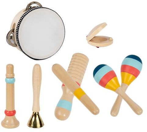 LLTCMYGS Orff-percussionsinstrumentset, Montessori musikupplysningsleksaker (7 delar)