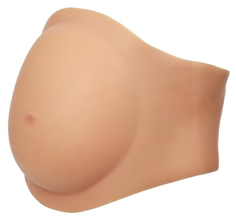 Fake Pregnant Belly - Silicone Costume Prop, Realistic Wearable Prank Accessory, Adjustable Unfolded Design, Party Role Play Gag Item | Cosplay Photography Filming Stage Performance April Fools Joke T