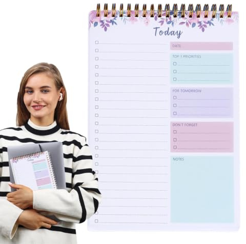 Agenda giornaliera | 52 fogli lista di controllo organizer per quaderni – lista delle cose da , lista di controllo, organizer portatile e robusto per organizzare le attività scolastiche