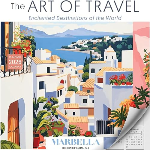 The Art of Travel 2026 Wall Calendar: Enchanted Destinations of The World, 12 x 12