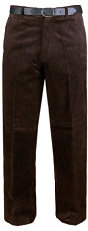 MyShoeStore Men's Corduroy Trousers 100% Cotton Straight Leg Casual Formal Cord Pants with Belt Loops, Zip Fastening & Back Button Pocket, Waist 30-50 Inch