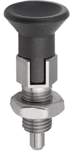 KIPP – Bedienteile | Normelemente K0630.204105 Arretierbolzen gehärtet Gr.1 M10X1, Form:D Thermoplast, mit Verl. Arretierstift, Komp:Edelstahl, D=5, Größe 1 M10x1mm D=5mm
