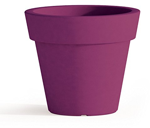 TKM Pot de Fleurs Begonia avec soucoupe en résine Rond H45 Violet Ø 50Cm