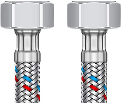 Barath GmbH Panzerschlauch, Flexschlauch, Edelstahl 1/2 x 3/8, 25cm, Silber, Bad (Badezimmer)