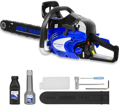 BILT HARD Gas Chainsaw 22 inch 56cc 3.1 HP Chain Saws with Automatic Oiler for Trees, Gas Powered 2-Cycle Wood Cutting Machine Petrol Handheld Gasline Chainsaws for Outdoor Garden Farm Home