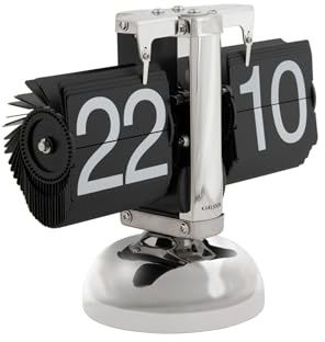 Karlsson [DL] Table Clock Small Flip Chrome with Black Flips -