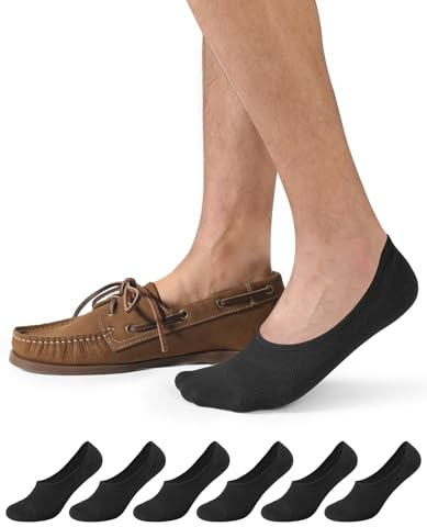 CLOSEMATE Chaussettes Invisibles Homme Femme Socquettes 39-42 43-46 élastiques en Coton 6 Paires Basses Courtes Respirantes Antidérapantes pour Loafers Mocassins Baskets en Blanc Noir Gris