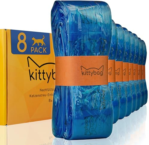 Meezis Refill Film 8-Pack - Compatible with Refill Cassettes for Cat Litter Disposal Buckets; Odour-Proof and Durable Refill Films for Cat Bin (Pack of 8)