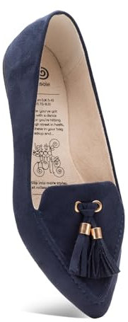 Rollasole Women's Loafers - Midnight Blues - Folding Flat Shoes for Women, Stylish Foldable Slip on Loafer for Handbag (Navy Blue, UK Footwear Size System, Adult, Women, Numeric Range, Medium, 5, 6)