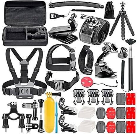 Sinratas New-50 in 1 Action Camera Accessory Kit, Compatible with any Go Pro Camera (Hero 12 11 10 9 8 7 6 5 4 GoPro Max GoPro Fusion) as well as Insta360 DJI Osmo Action Action 2 and more