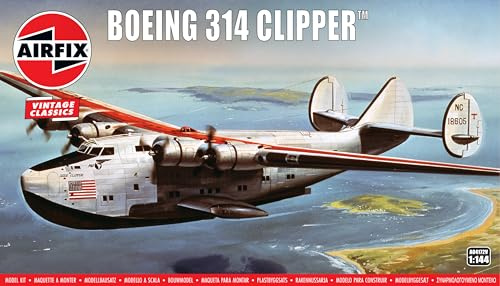 Airfix Vintage Classics Set - A04172V Boeing 314 Clipper - Plastic Model Aircraft Kits for Adults & Children 8+, Set Includes 76 Pieces - 1:144 Scale Model Aircraft Sets