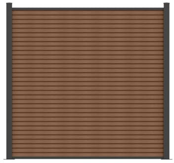 Vente-unique - Valla de protección visual para colocar – aspecto de madera – 179 cm – Juego de 11 láminas de compuesto coextruido + 2 postes de color antracita – PALIZO