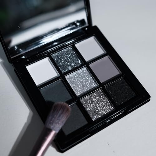 9 Colors Eyeshadow Palette – Reversal Star Smokey Eyeshadow Theme | Matte & Glitter Convenient Portable Travel Eye Makeup Palette for Christmas & Music Festivals (Reversal Star Smokey)
