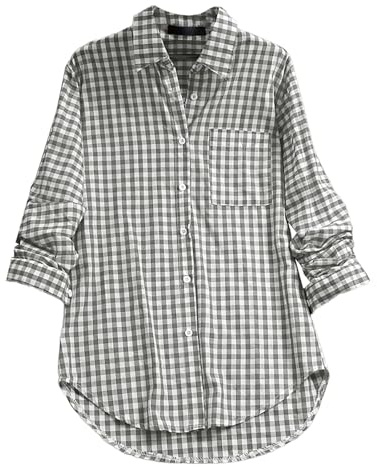 Rebajas Camisa Cuadros Vichy Mujer Ropa Elegante Blusa Primavera Basica Blanca De Camiseta Larga Verano Polos Manga Corta Verde Negra Sudadera Capucha Cuello V Oversize Niña