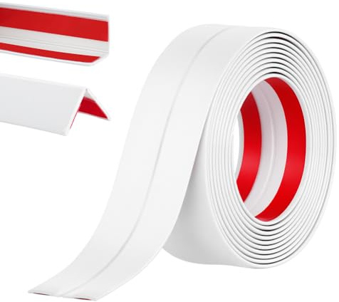 Alaoo Rouleaux Moulure décorative, moulure Murale Adhesive, Baguette d’Angle PVC, Protection Angle Mur, Autoadhésive Bord pour Miroir Mur Plafond Armoire Baguette Peint Carrelage,4CM*3M,Blanc