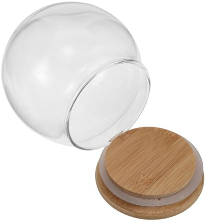 TOYANDONA Kit Bola de Nieve DIY con Cúpula de Cristal Transparente 8,5 Cm, Base de Madera Resistente, Globo Redondo para Manualidades, Decoración Navideña y Exhibición en Hogar