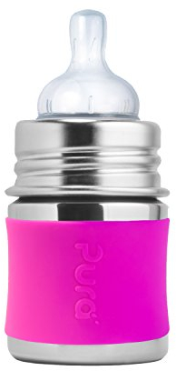 Pura Kiki Babyflasche aus Edelstahl, mit Silikonhülle, 150 ml
